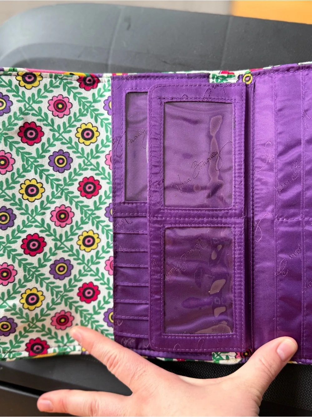 Vera Bradley Floral Patchwork Wallet in Pink, Green, Purple, Yellow - Picture 4 of 5